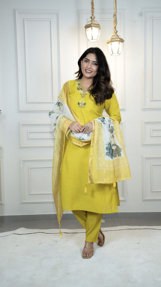 Parrot Kurti Pant Set – Pure Khadi Cotton  code 379 Parrot